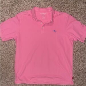 Tommy Bahama island zone supima, XL Men's Pink Polo Shirt